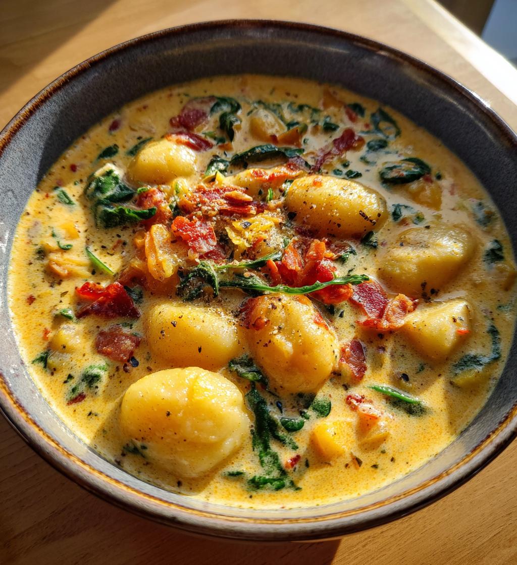 Cheddar Gnocchi Soup