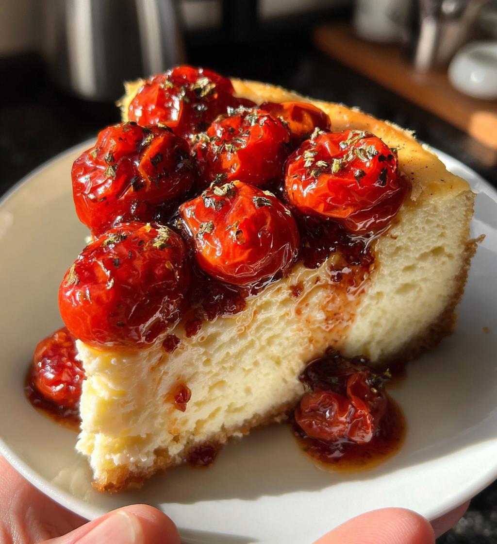Cheesecake with Roasted Tomato Jam and Parmesan Crust - detail 1