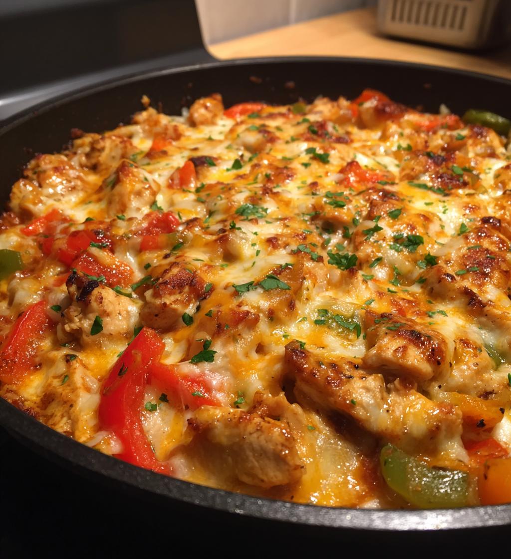 Cheesy Baja Chicken & Bell Pepper Skillet