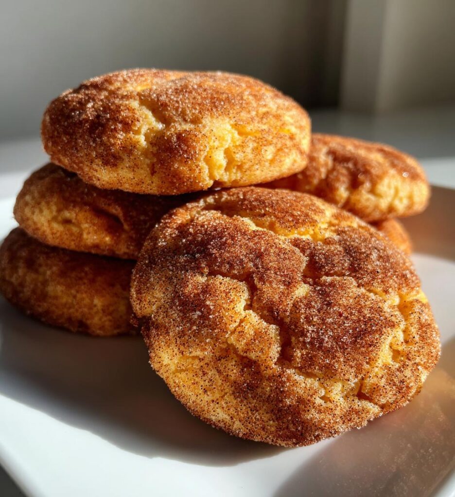 Chewy Pumpkin Snickerdoodle Cookies