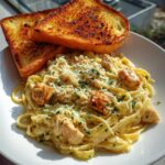 Chicken Alfredo Garlic Bread