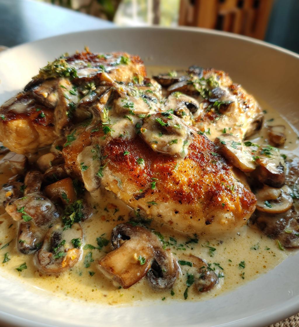 Chicken In a Creamy Asiago Mushroom Sauce - detail 1