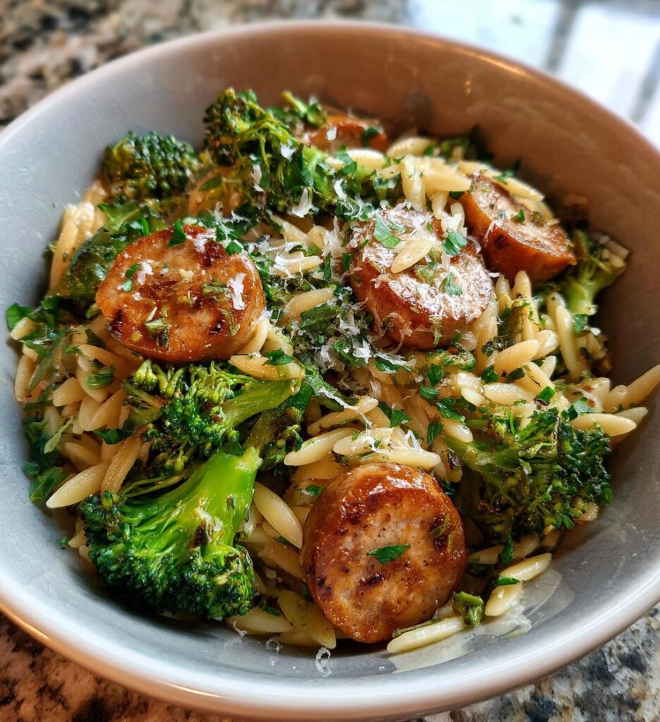 Chicken Sausage Broccoli Orzo