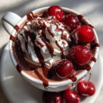 Chocolate Cherry Covered Hot Chocolate