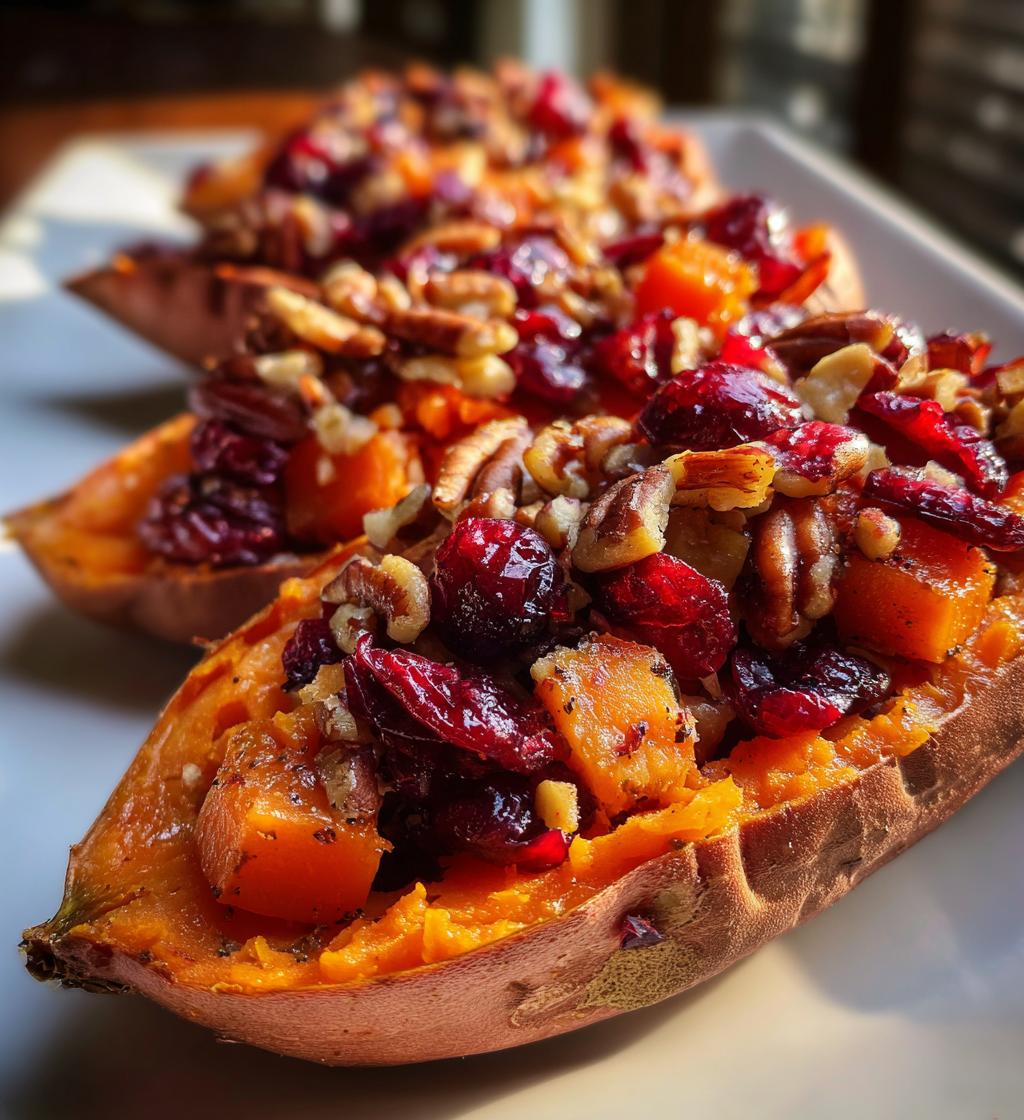 Cranberry Apple Twice-Baked Sweet Potatoes