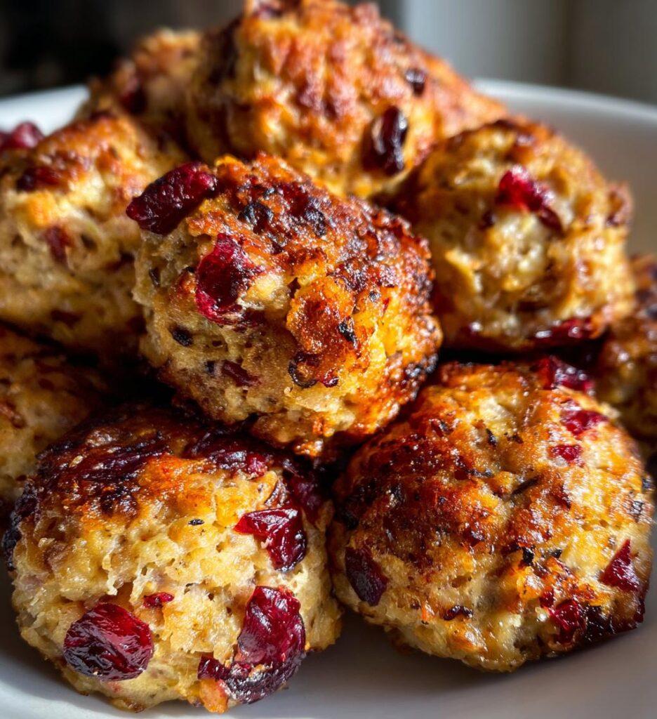 Cranberry Turkey Stuffing Balls
