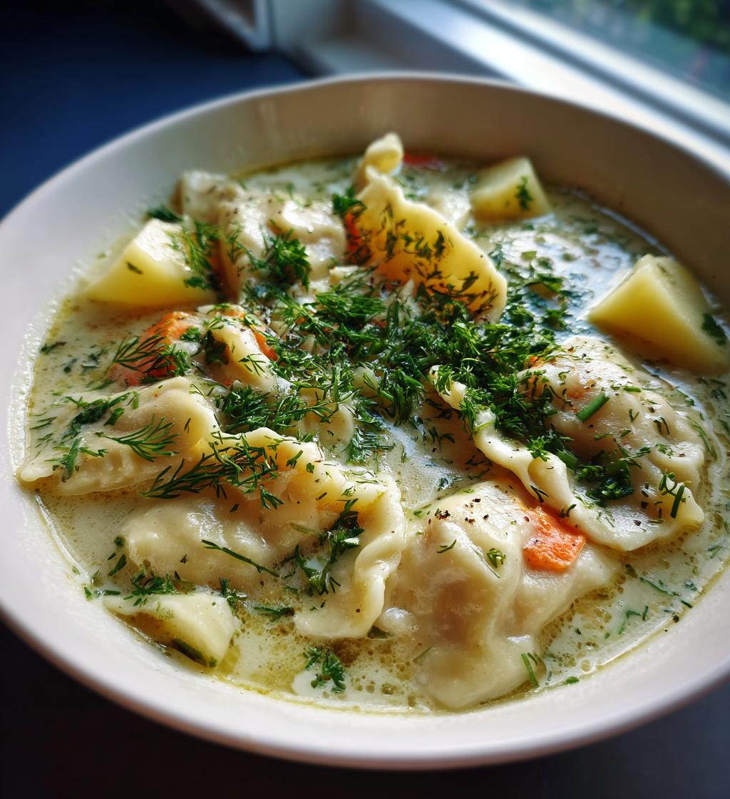 Creamy Dill Pierogi Soup - detail 1