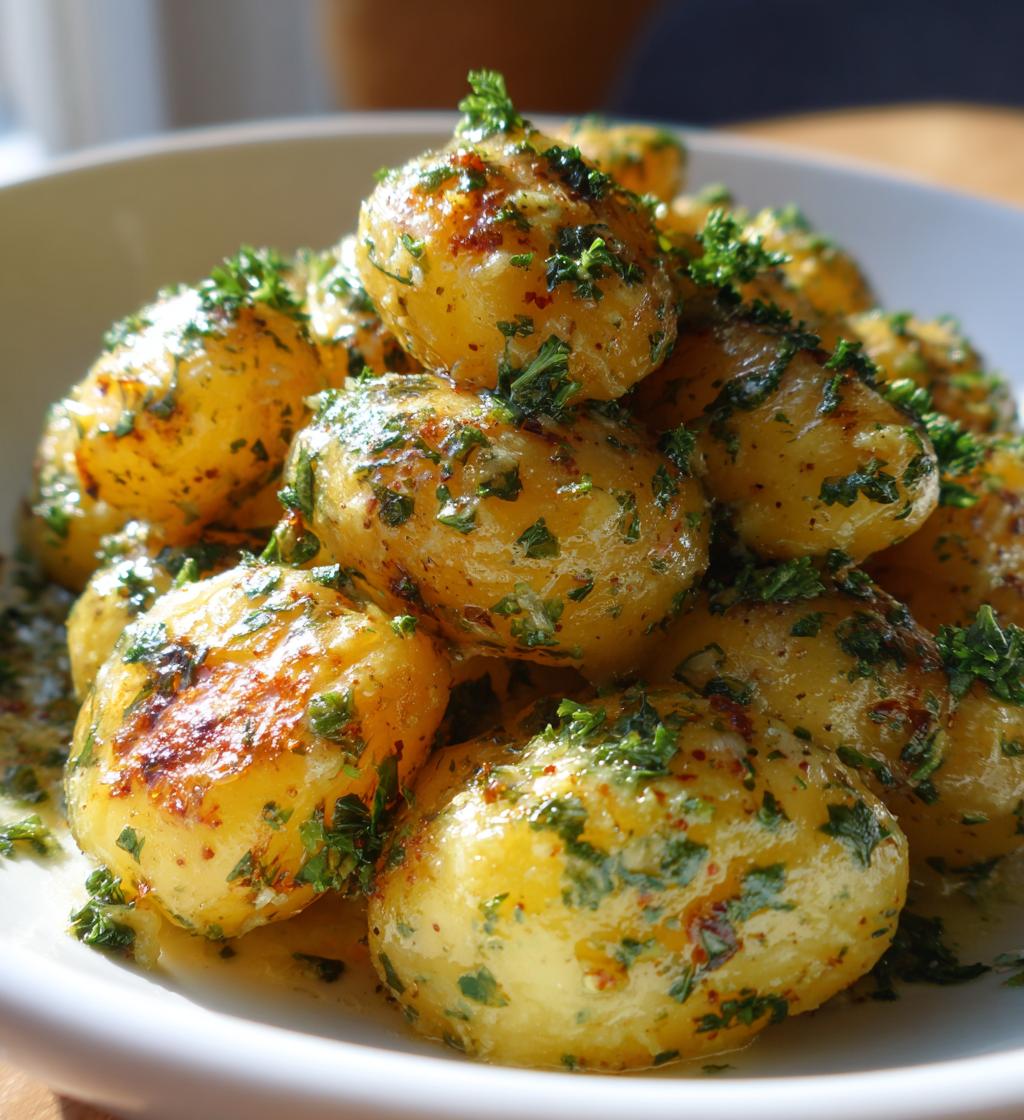 Creamy Garlic Sauce Baby Potatoes