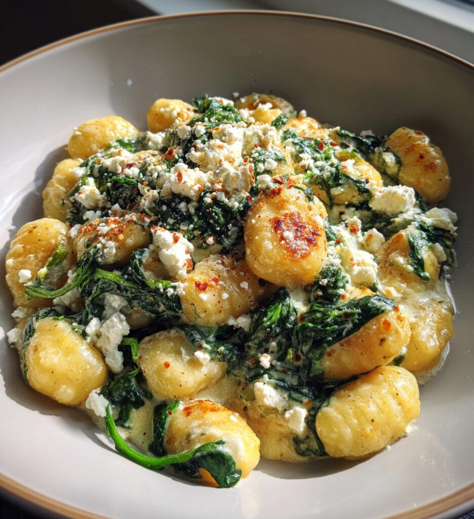 Creamy Gnocchi with Spinach and Feta