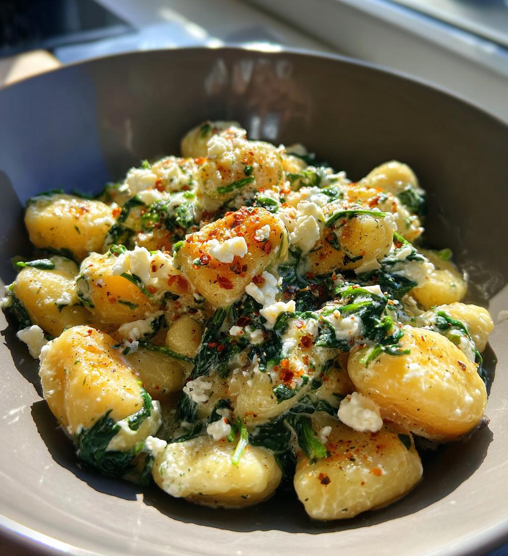 Creamy Gnocchi with Spinach and Feta