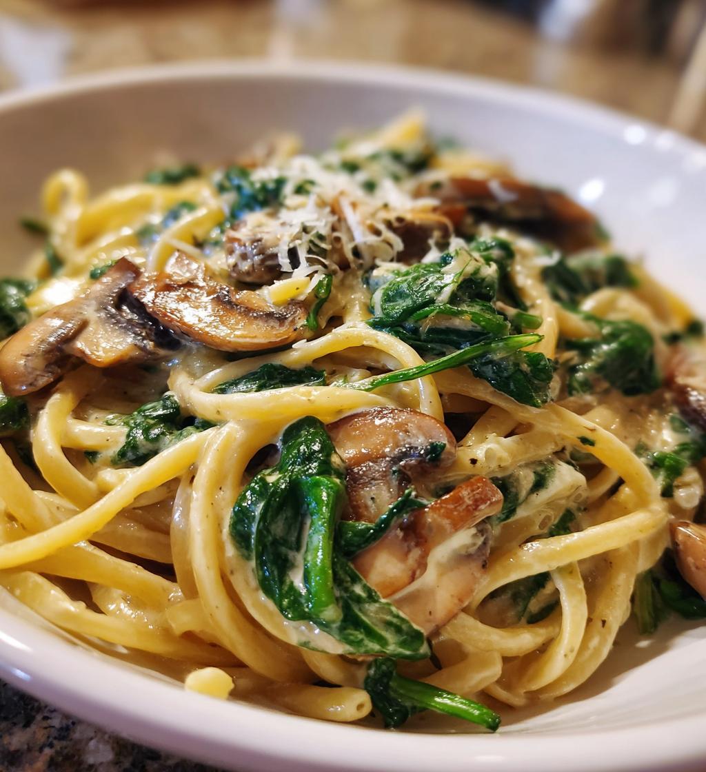 Creamy Spinach Mushroom Pasta