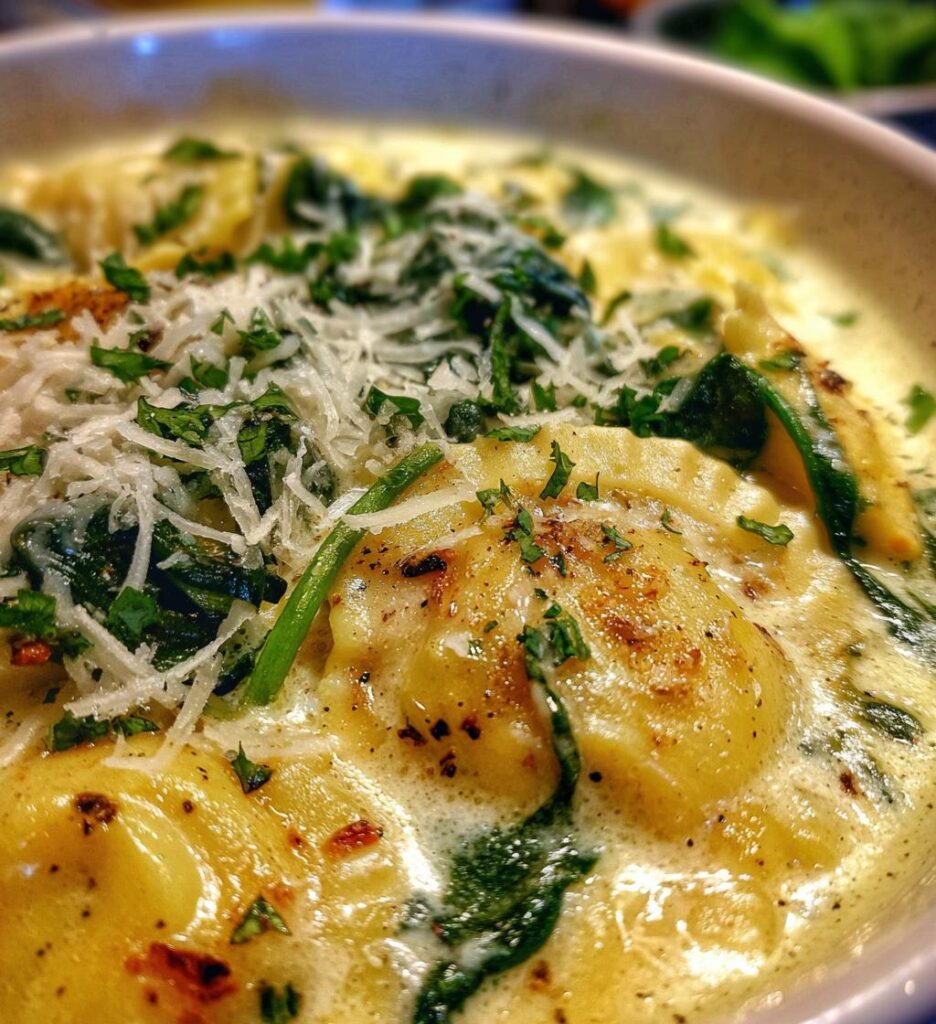 Creamy Tuscan Ravioli Soup