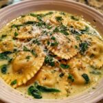 Creamy Tuscan Ravioli Soup