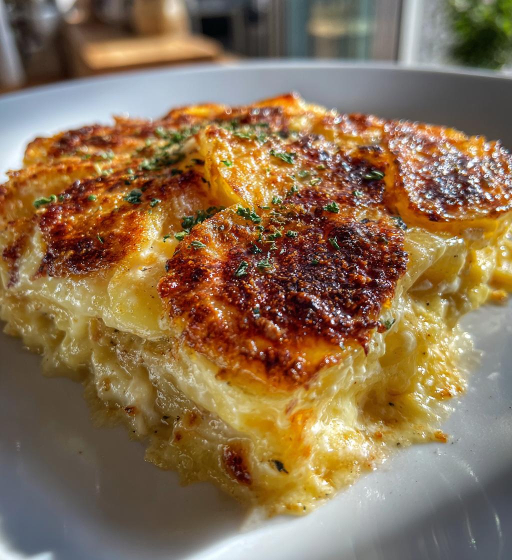 Crispy Parmesan And Gruyere Potato Gratin