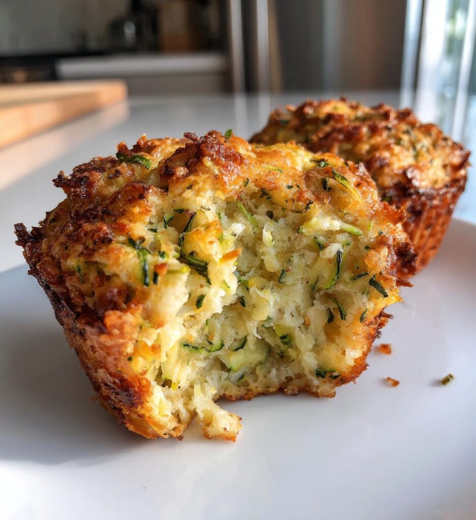 Crispy Parmesan Zucchini Muffins
