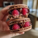 Dark Chocolate Raspberry Macarons