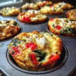 Egg White Bites Bell Pepper Spinach Feta