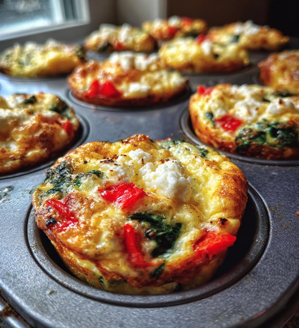 Egg White Bites Bell Pepper Spinach Feta