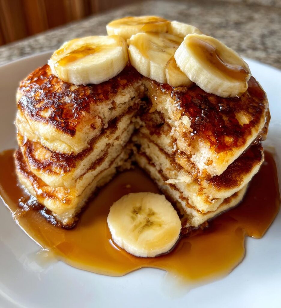Fluffy Banana Cottage Cheese Pancakes