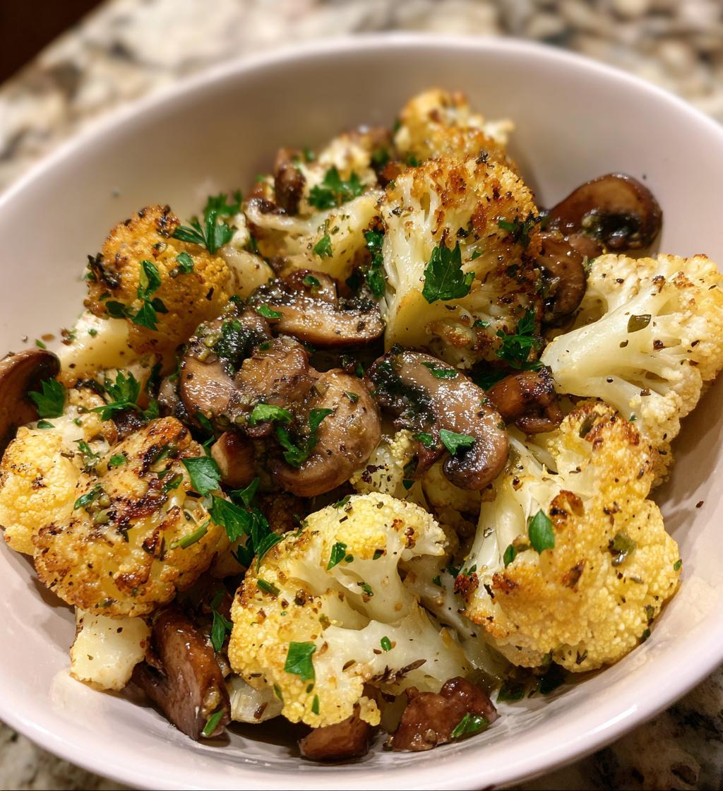 Garlic Cauliflower Mushroom Skillet