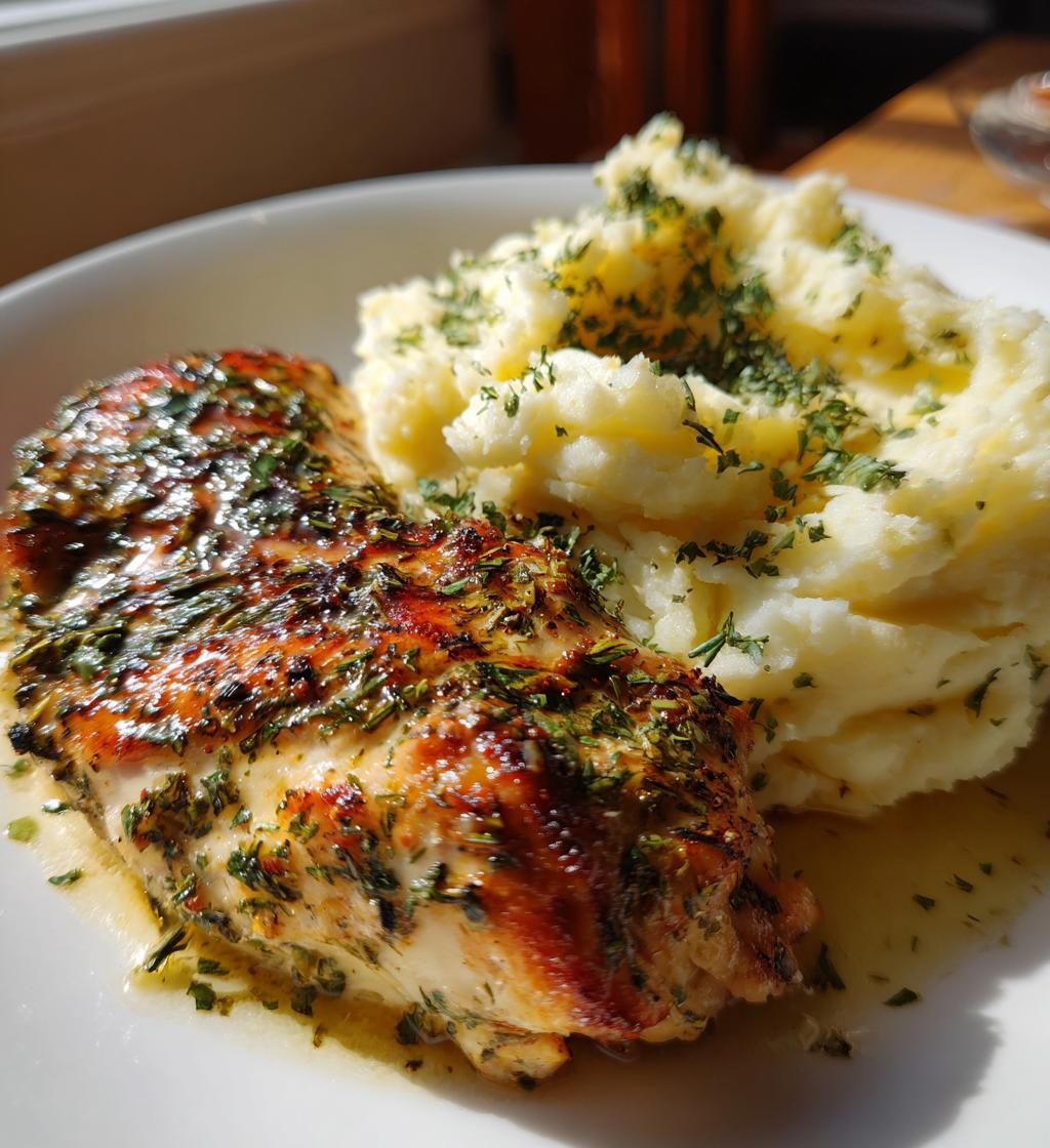 Garlic Herb Chicken with Mashed Potatoes - detail 1