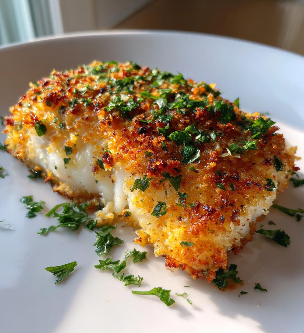 Garlic Parmesan Crusted Halibut
