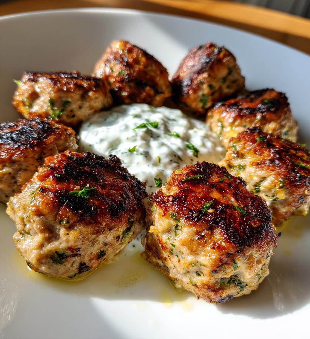 Greek Turkey Meatballs With Tzatziki Sauce - detail 1