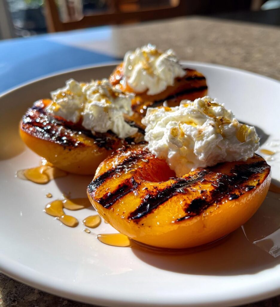 Grilled Apricots With Whipped Goat Cheese and Honey