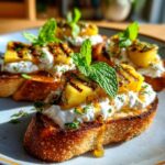 Grilled Pineapple Crostini With Burrata and Honey