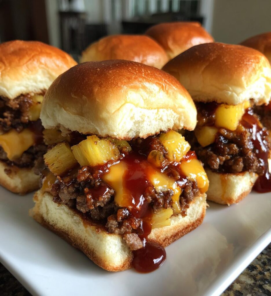 Hawaiian BBQ Beef Sliders