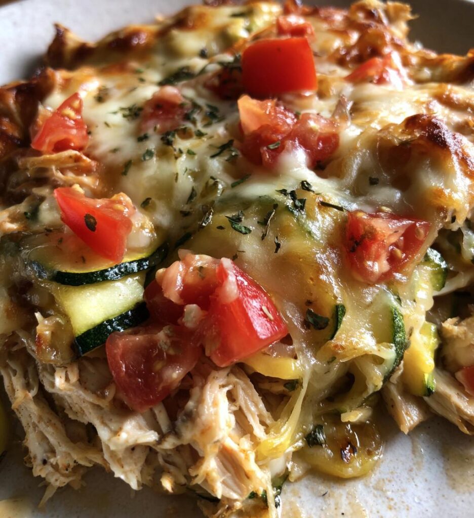 High Protein Chicken Zucchini Bake