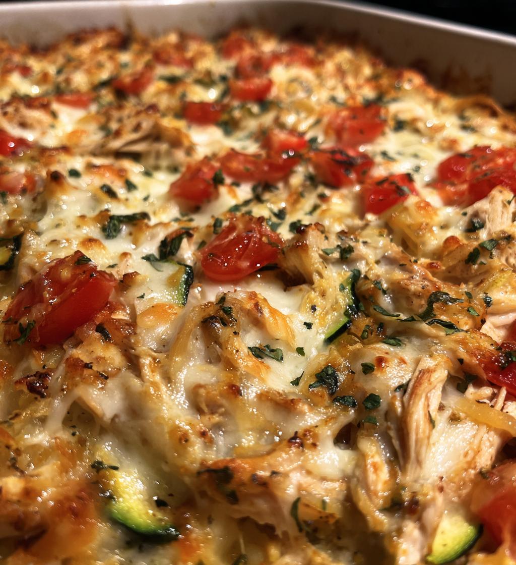 High Protein Chicken Zucchini Bake