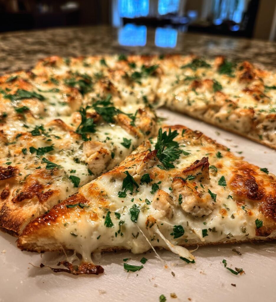 Homemade Alfredo Pizza