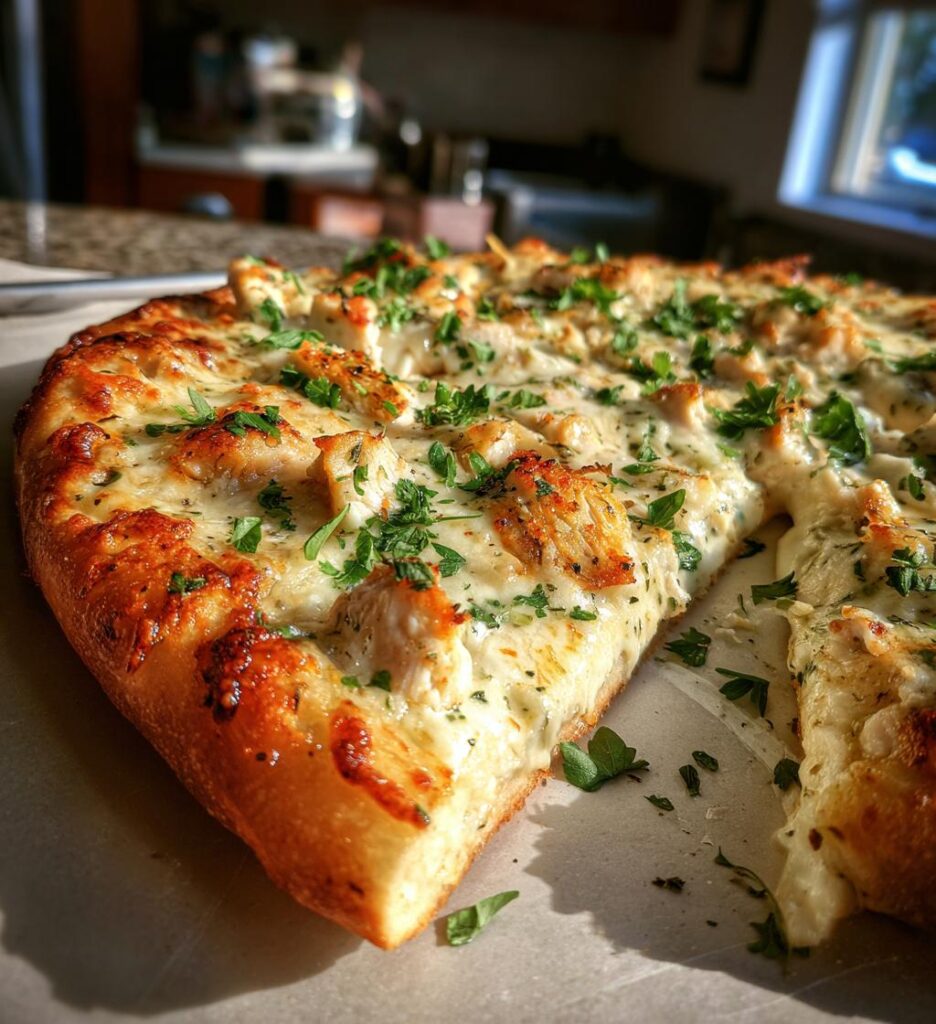 Homemade Alfredo Pizza