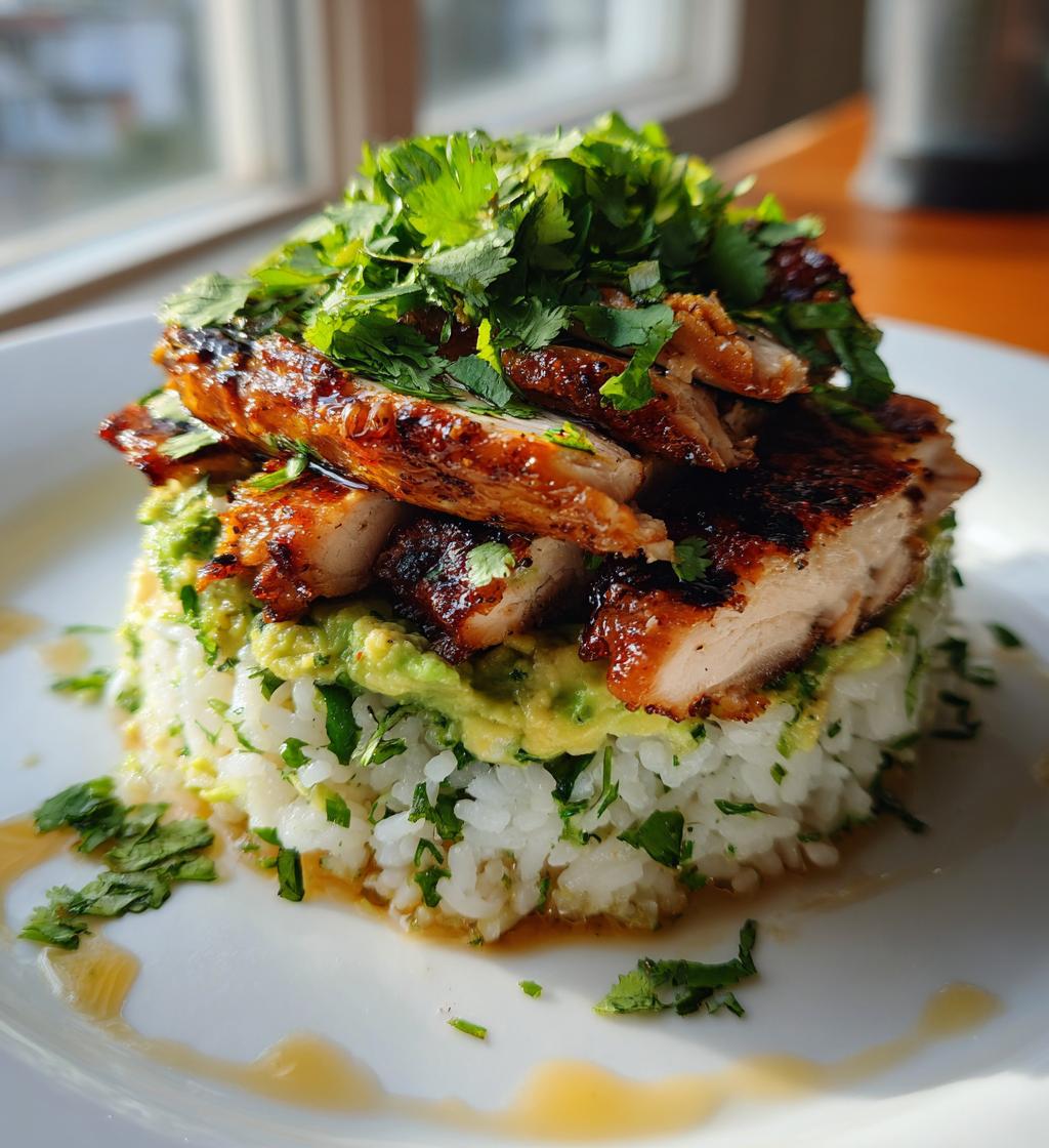 Honey Lime Chicken & Avocado Rice Stack