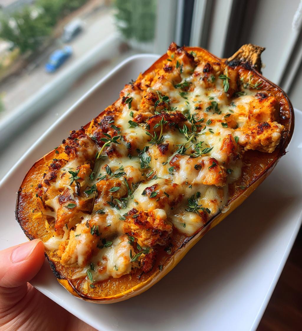 Honey Roasted Butternut Squash Stuffed with Chicken - detail 1