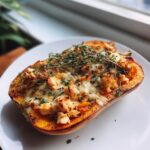 Honey Roasted Butternut Squash Stuffed with Chicken