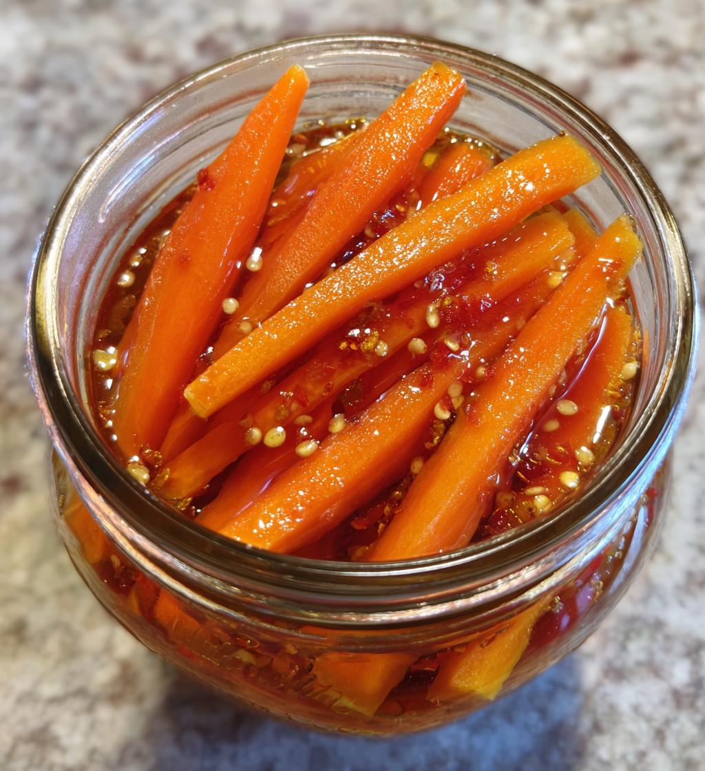 Hot Honey Pickled Carrots