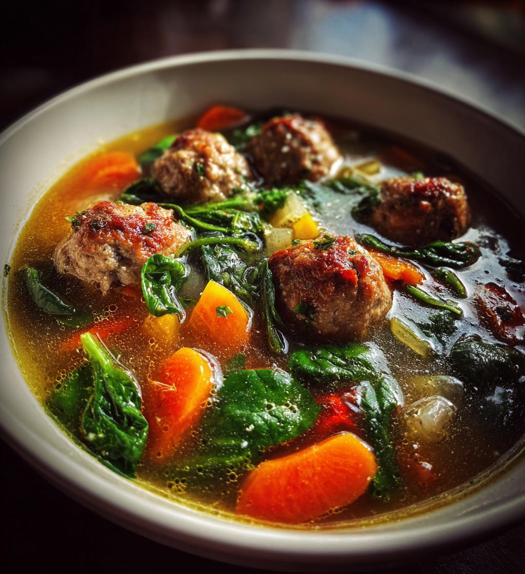 Italian Wedding Soup With Parmesan Meatballs - detail 1