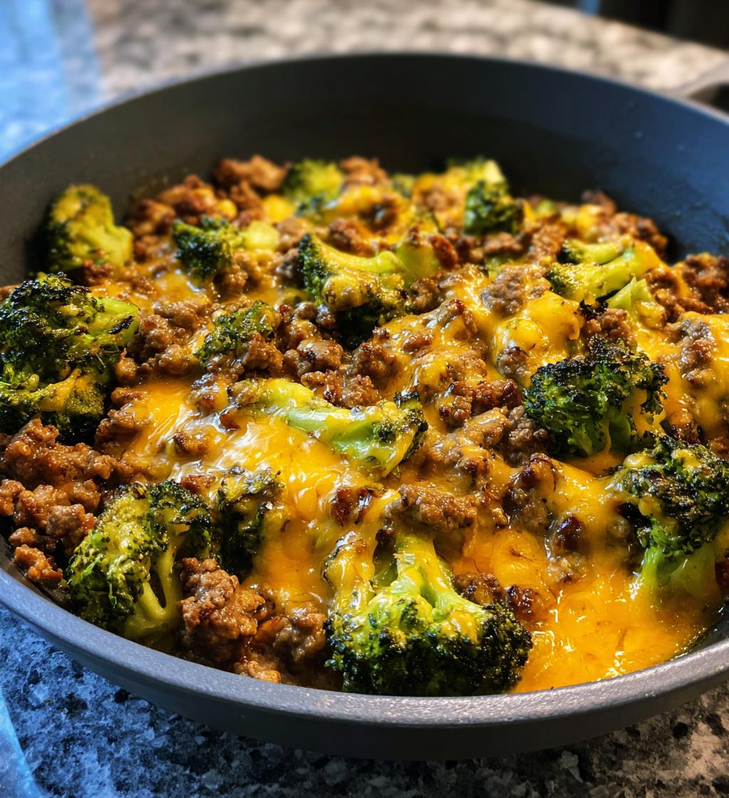 Keto Hamburger Broccoli Skillet