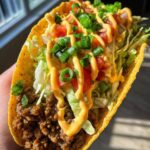 Loaded Taco with Creamy Cheese Sauce