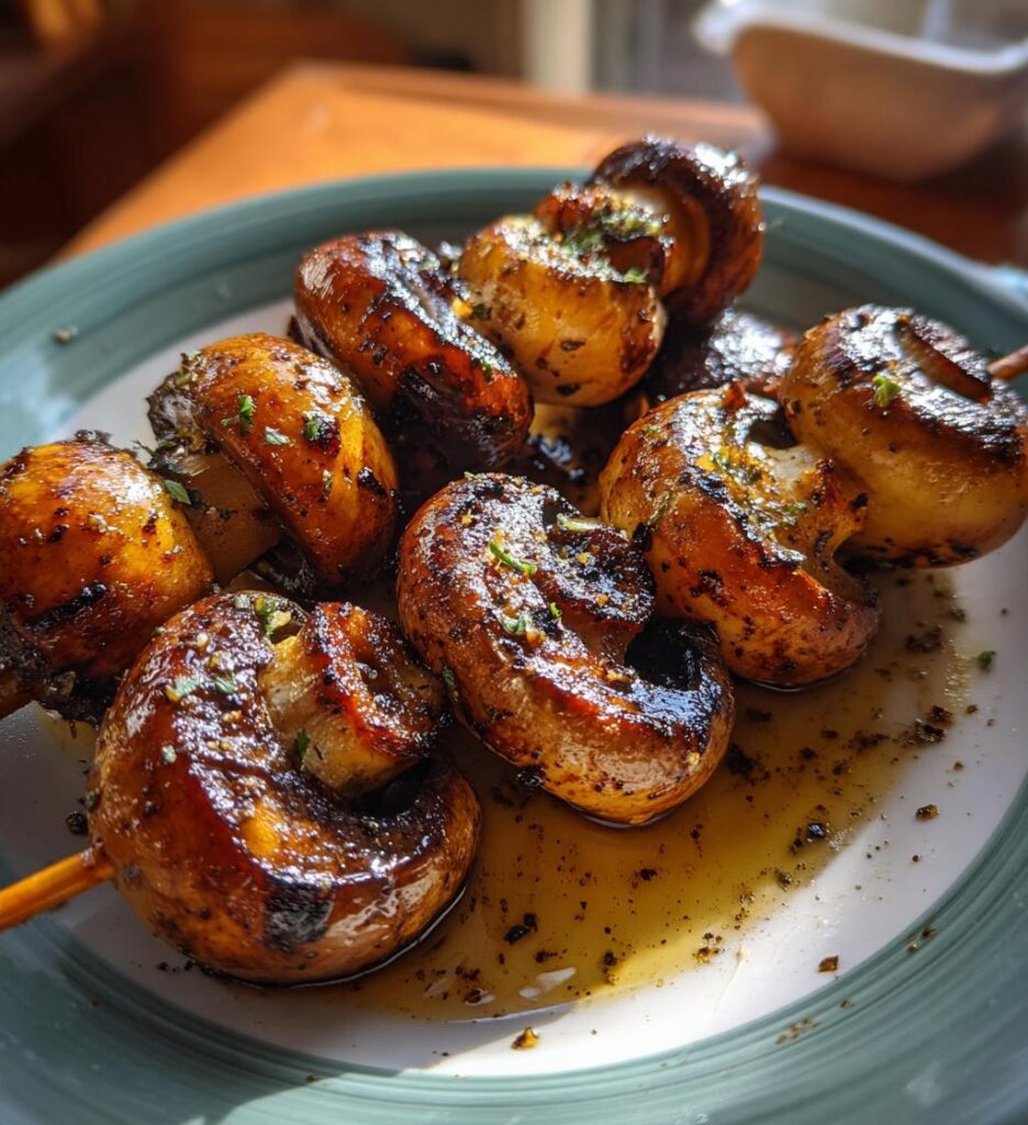 Marinated Grilled Mushroom Skewers