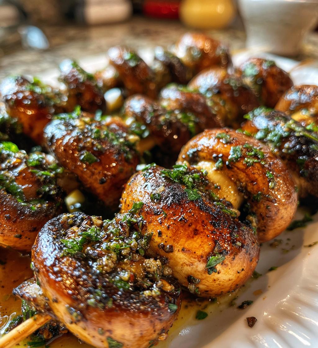 Marinated Grilled Mushroom Skewers