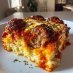 Meatball & Mashed Potato Bake