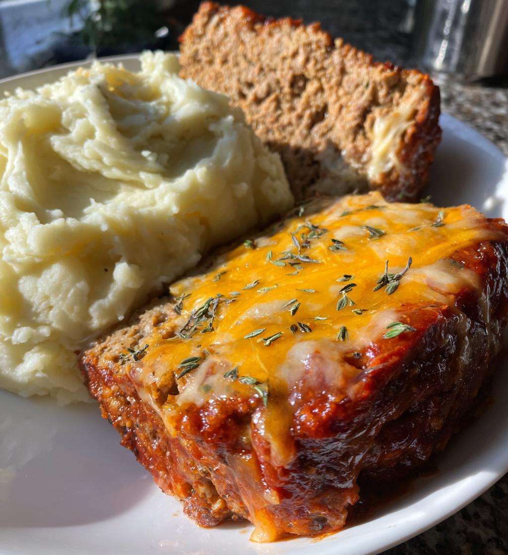 Meatloaf with Mashed Potatoes and Cheese - detail 1