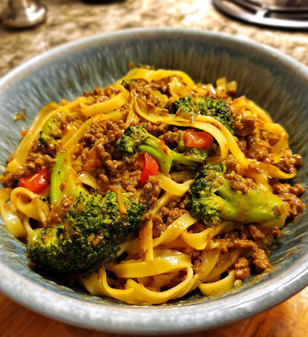 Mongolian Ground Beef Noodles