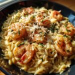 One Pan Parmesan Orzo with Shrimp