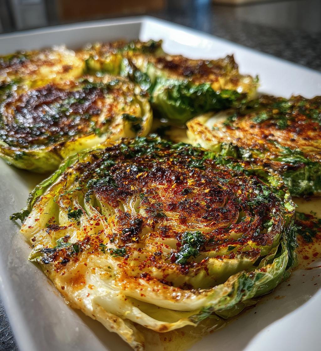Oven Roasted Garlic Cabbage Steaks