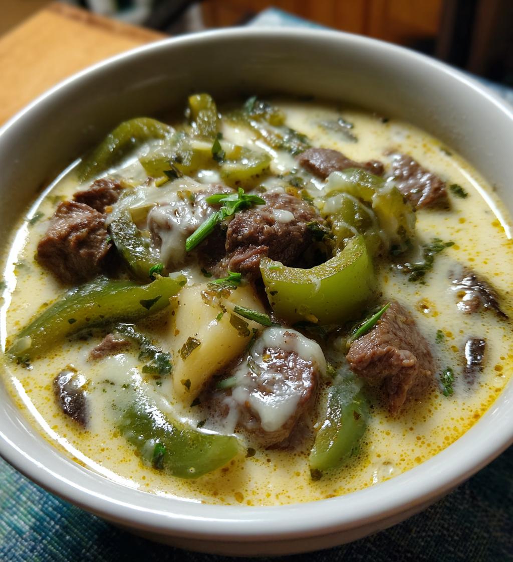 Philly Cheesesteak Soup - detail 1