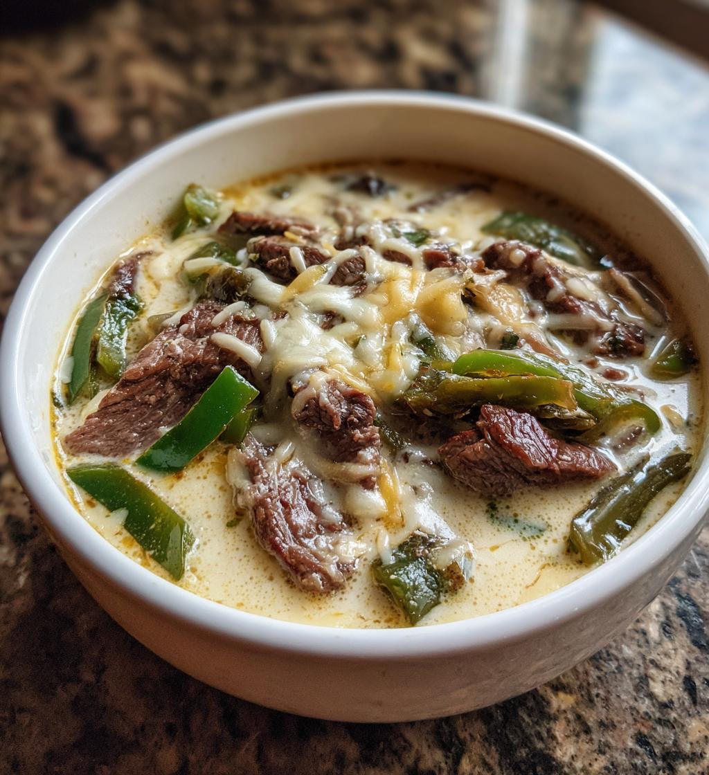 Philly Cheesesteak Soup